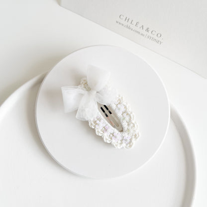 Tulle Blossom Crochet Hair Clip