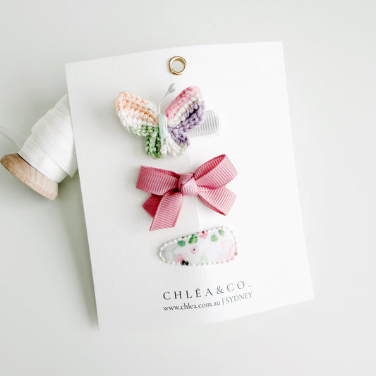 Rainbow Butterfly | 3pc Baby Hair Clip