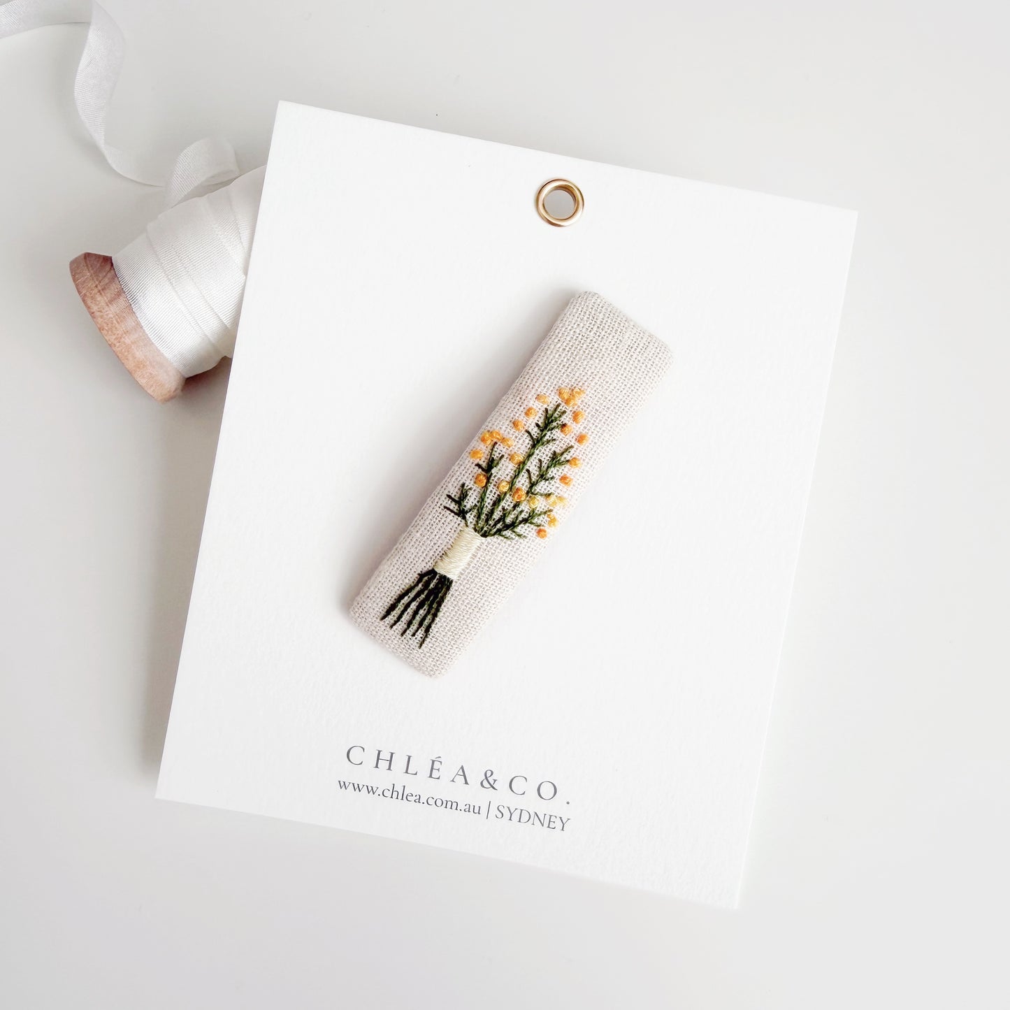 Embroidered Hair Clip | Yellow Flower Bouquet