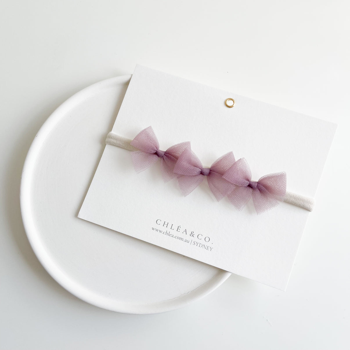 Lavender Tulle Bow Headband