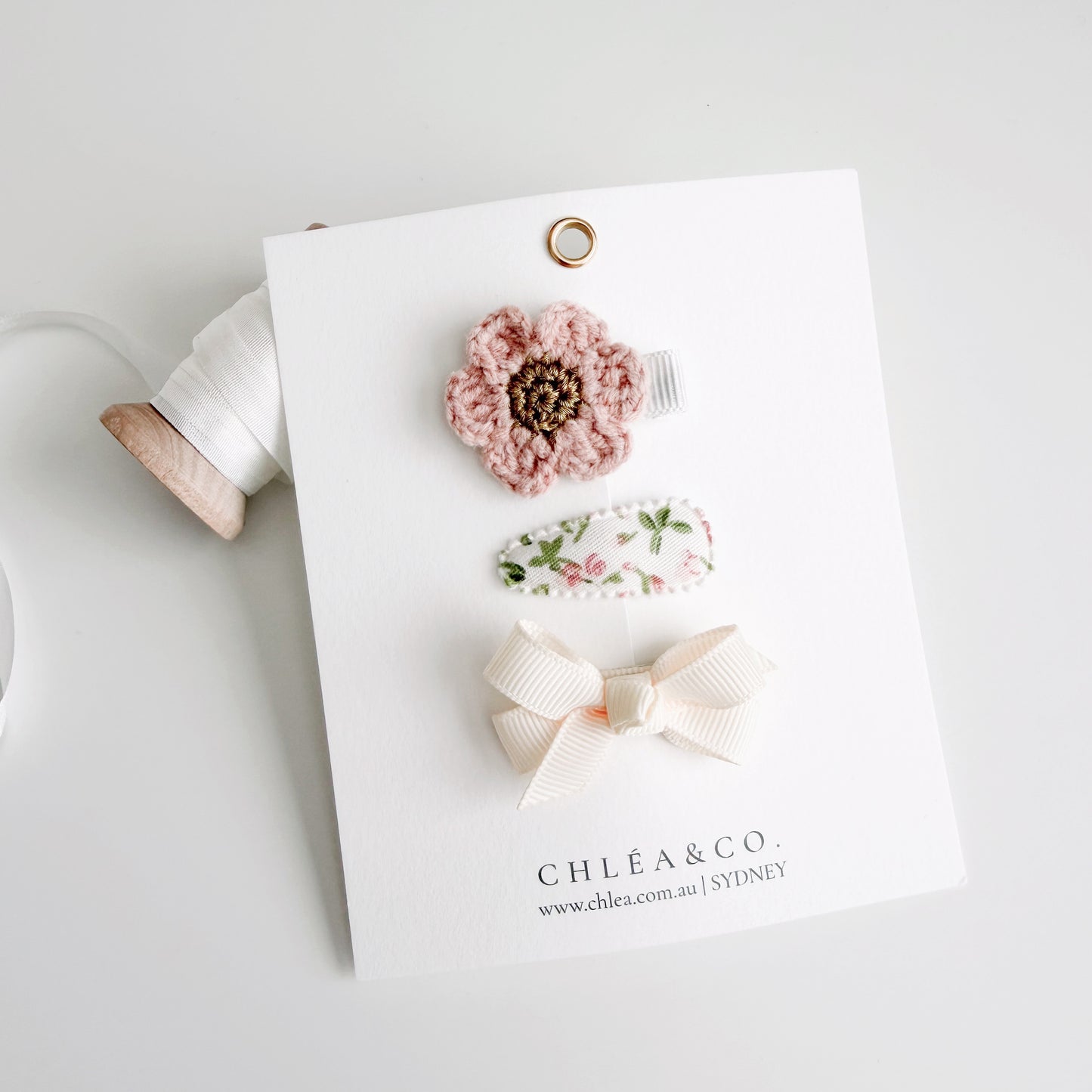 Little Luxe Pack Dusty Rose | 3pc Baby Hair Clips