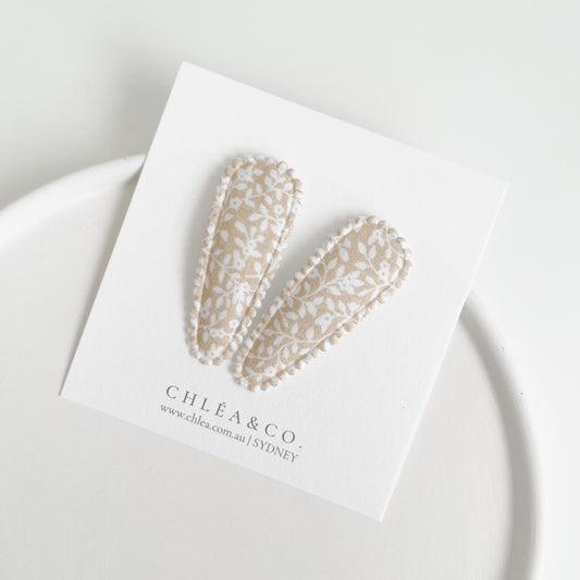 Mallory Fabric Covered Snap Clip