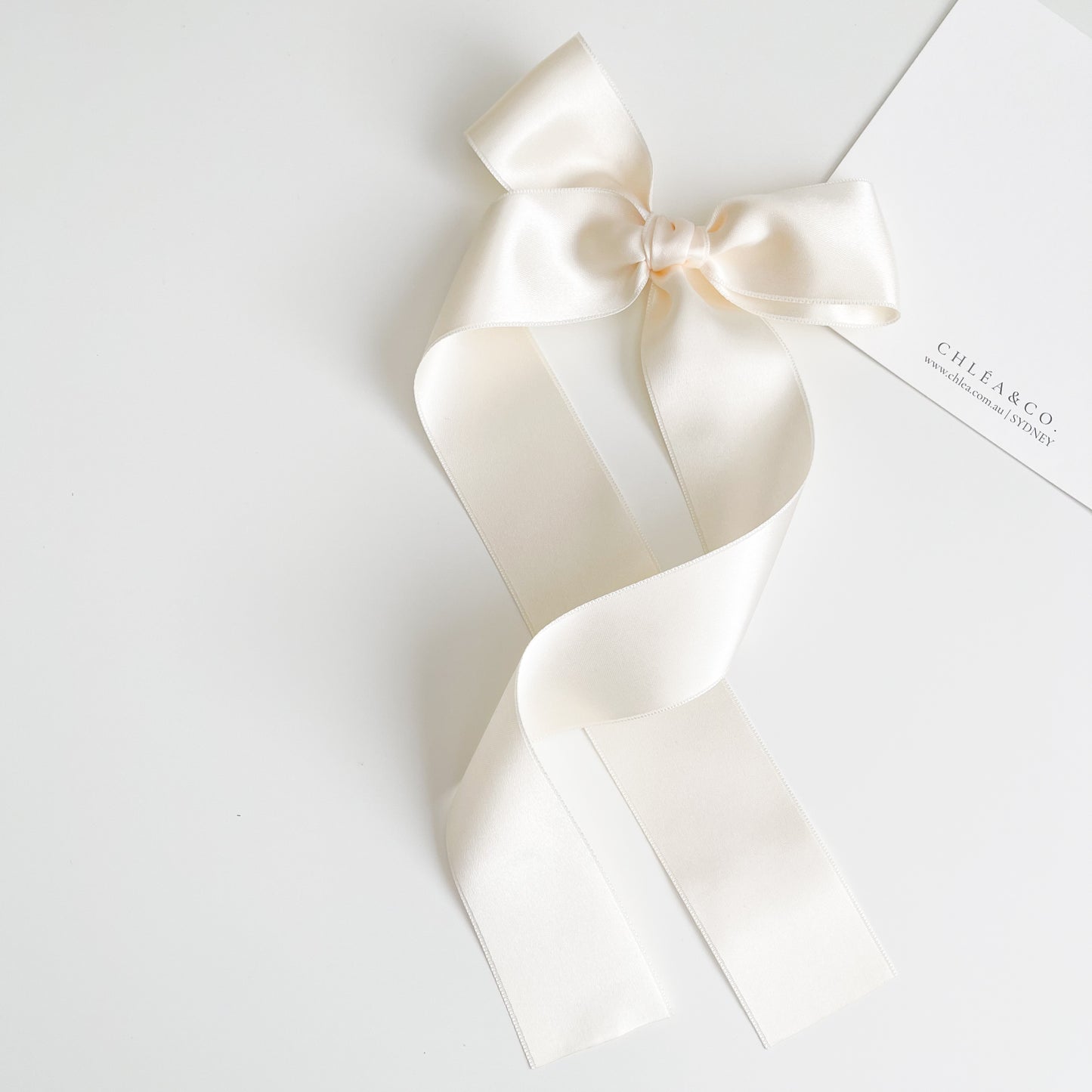 Signature Satin Long Tail Bow | Large