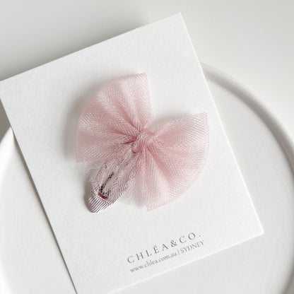 Aurora Tulle Bow Snap Clip