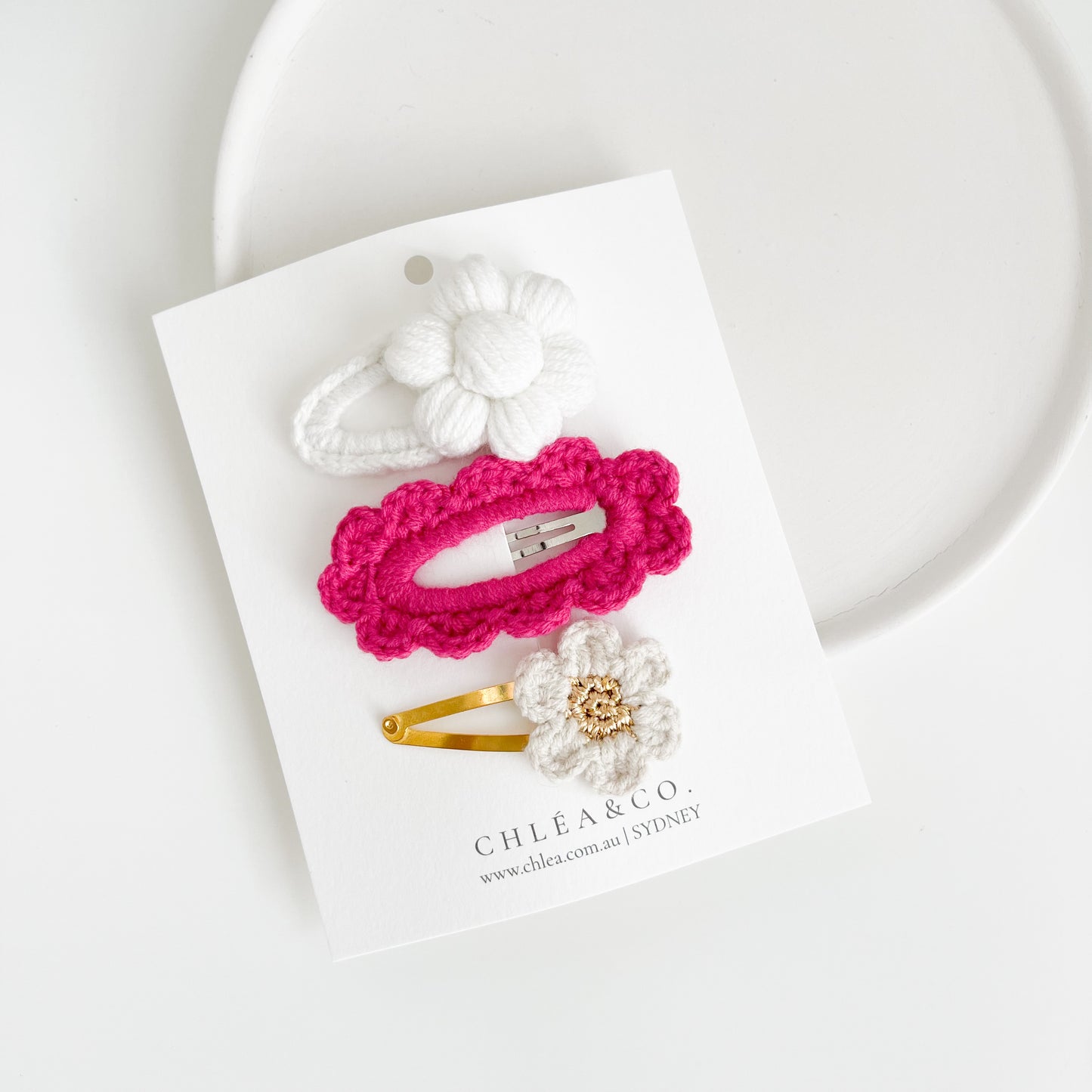 Spring Pastel Bloom Crochet Clip Set