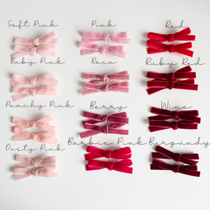 Velvet Bows |  Set of 2 Dainty Bows