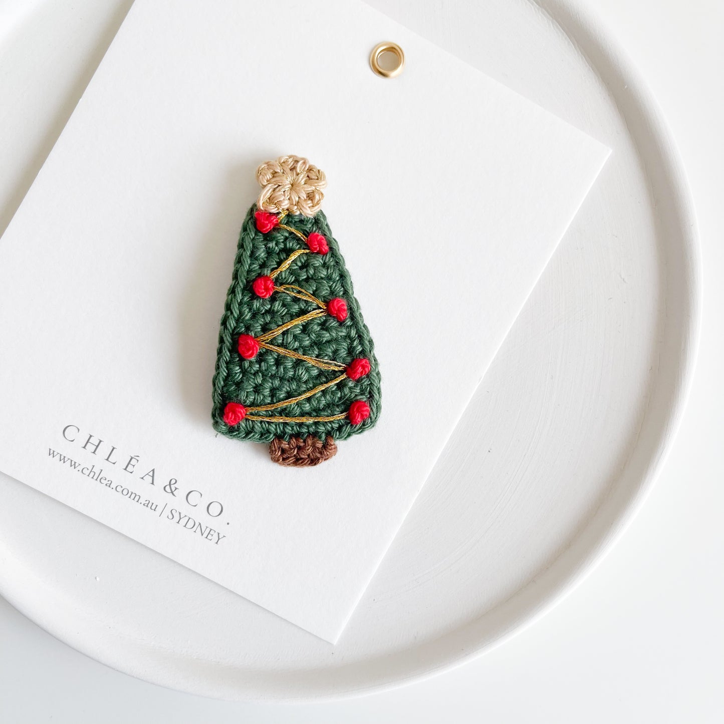 Classic Christmas Tree Crochet Clip
