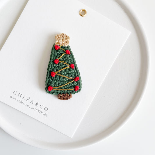 Classic Christmas Tree Crochet Clip