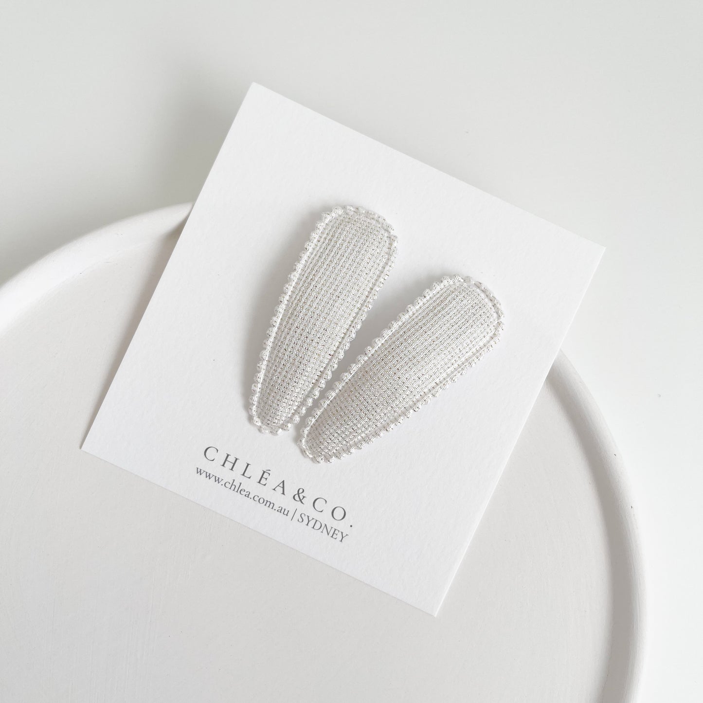 Alina Fabric Covered Snap Clip