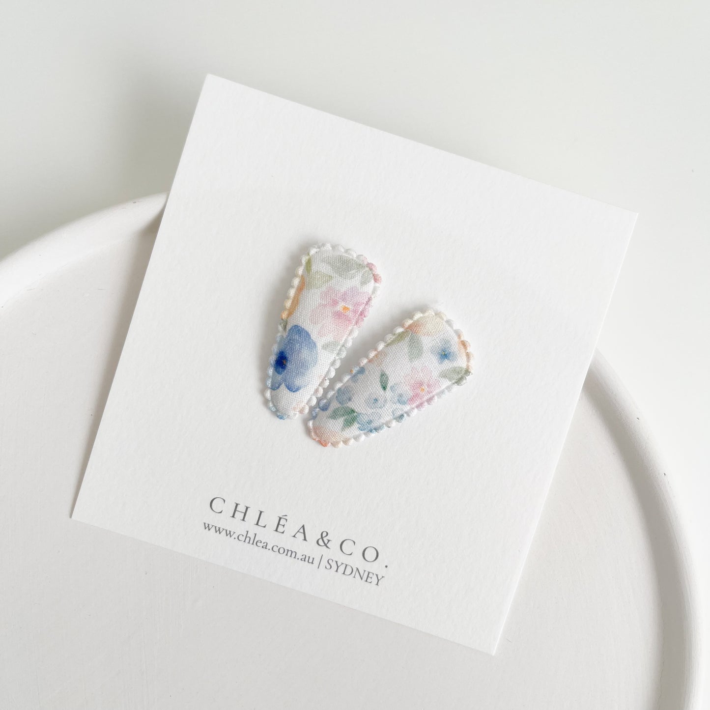 Petite Rosemary Fabric Covered Snap Clip