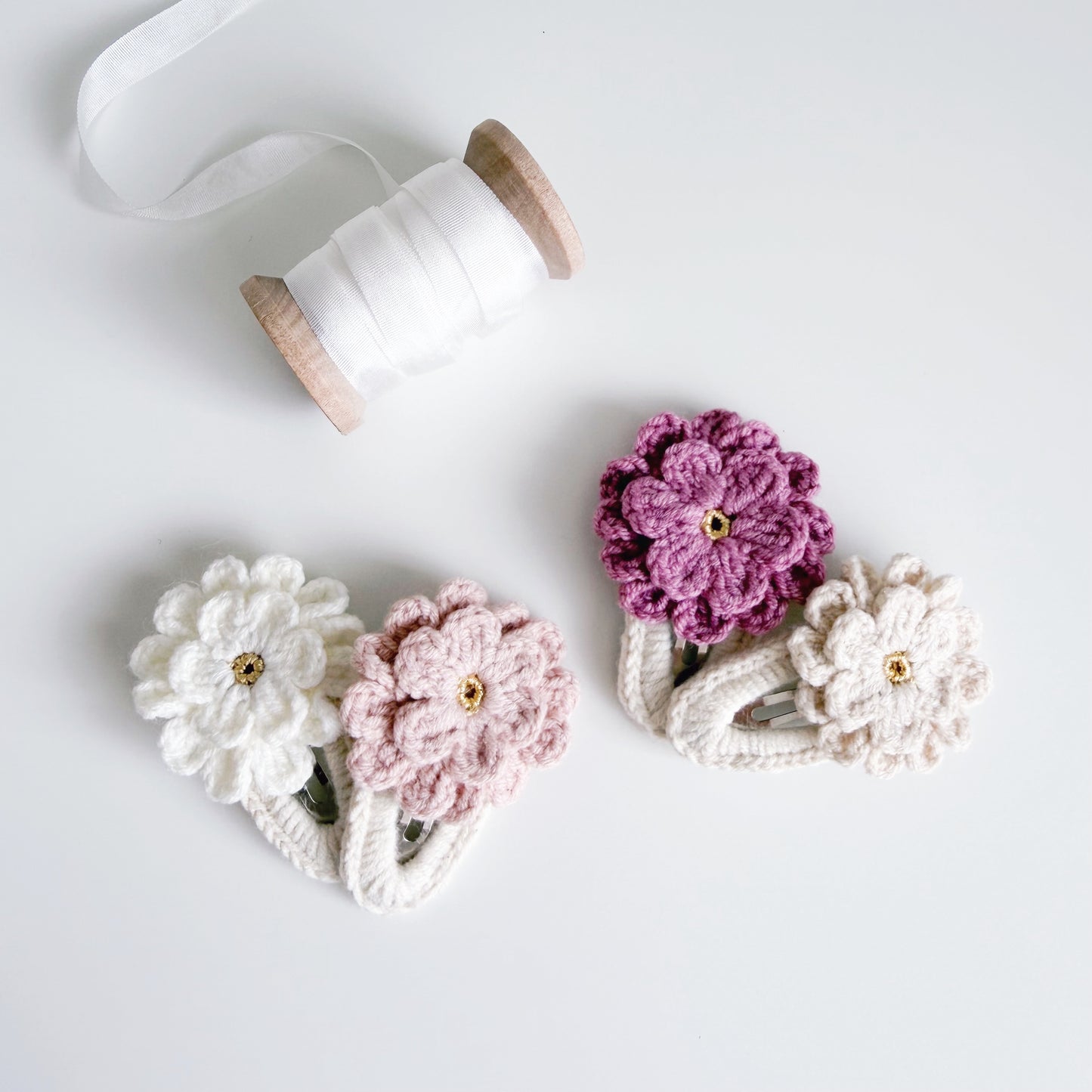 Dahlia Bloom Crochet Hair Clip