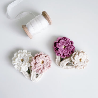 Dahlia Bloom Crochet Hair Clip