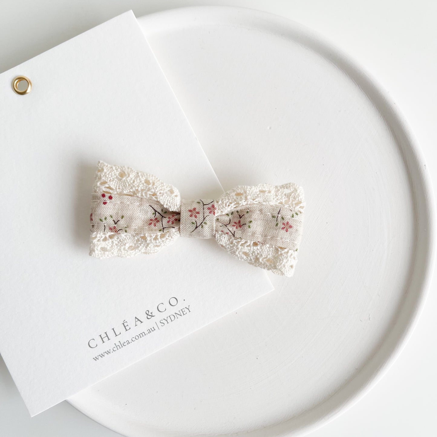 Sakura Lace Bow Clip