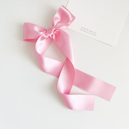 Signature Satin Long Tail Bow | Large
