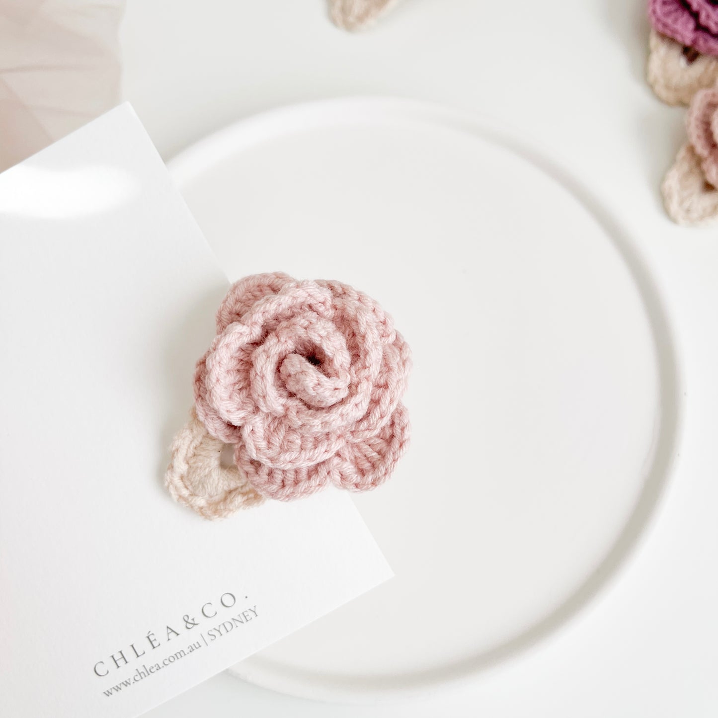 Agatha Rose Crochet Hair Clip