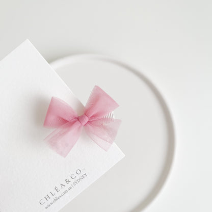 Petite Ballerina Tulle Bow Clip