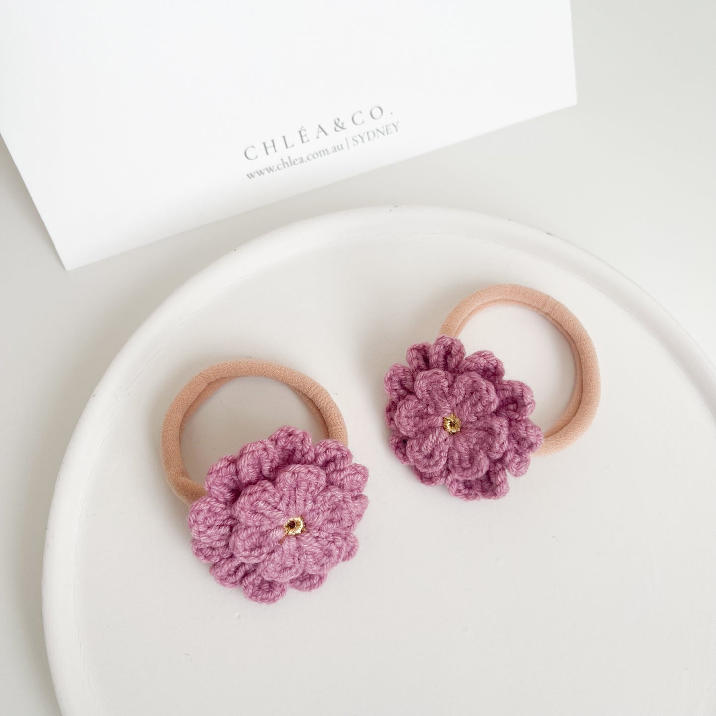Dahlia Bloom Crochet Bobbles | Set of 2