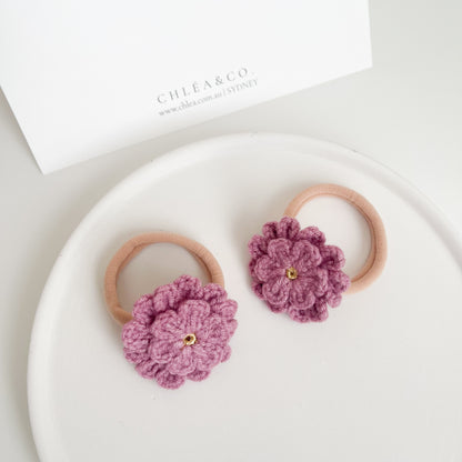 Dahlia Bloom Crochet Bobbles | Set of 2