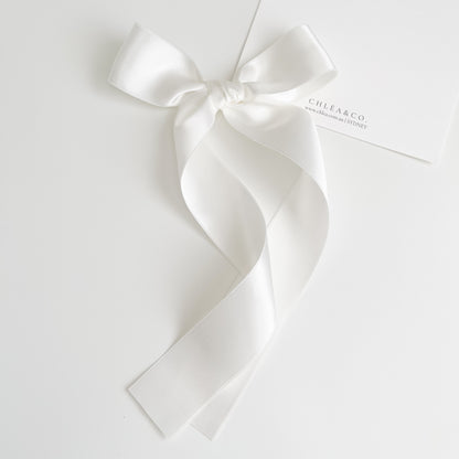 Signature Satin Long Tail Bow | Large