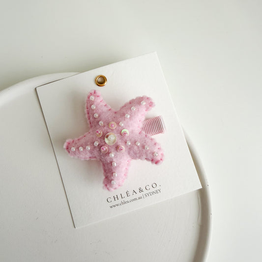 Starfish Felt Clip | Pink