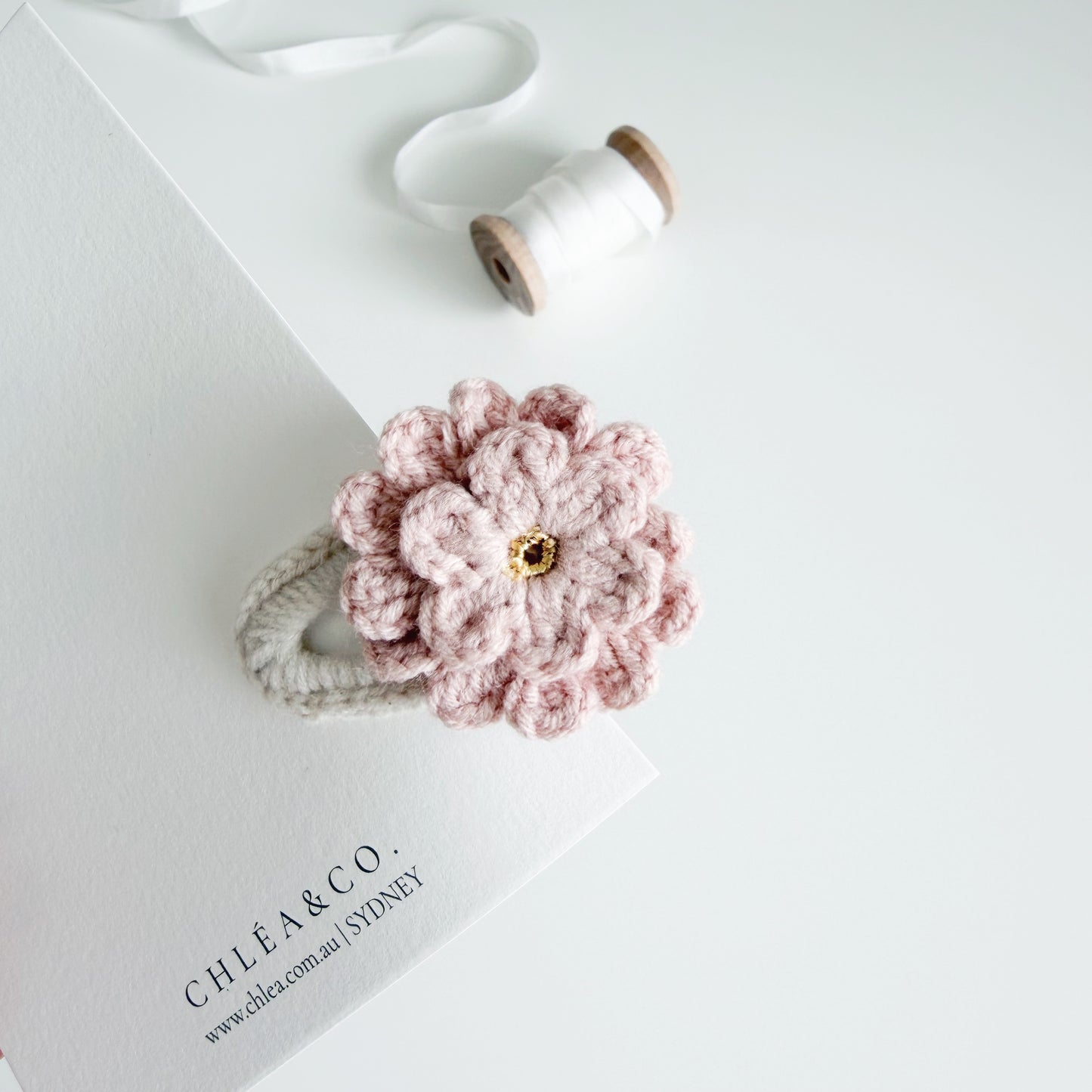 Dahlia Bloom Crochet Hair Clip