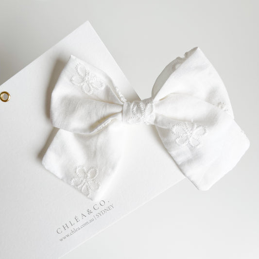Yvette White Classic Bow