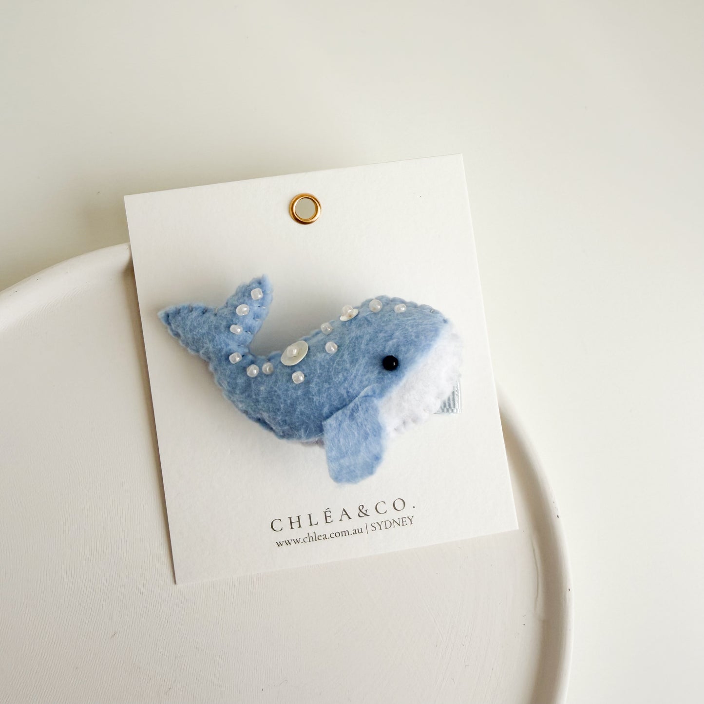 Whale Felt Clip | Blue