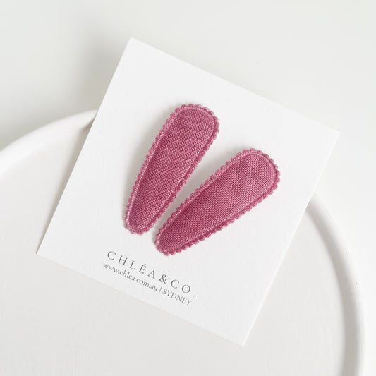 Magenta Fabric Covered Snap Clip