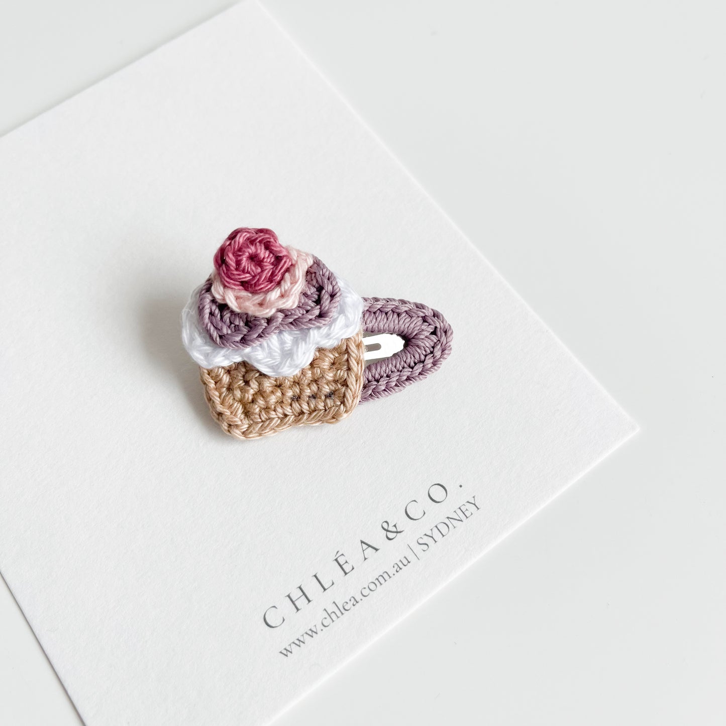 Mini Cupcake Crochet Clip