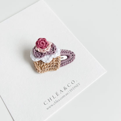 Mini Cupcake Crochet Clip