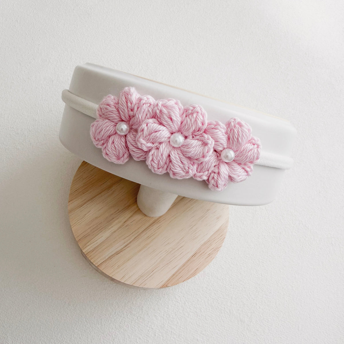 Pearl Floral Crochet Baby Headband