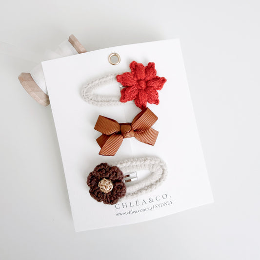 Cottagecore | 3pc Mixed Hair Clips