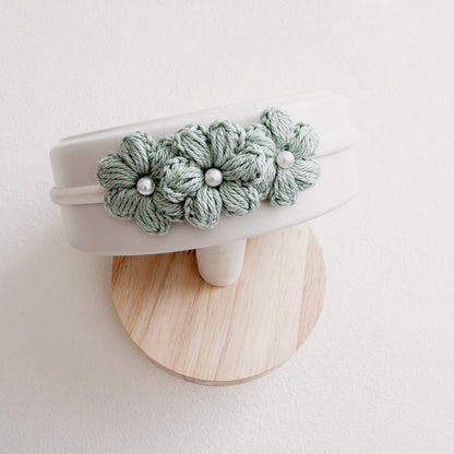 Pearl Floral Crochet Baby Headband