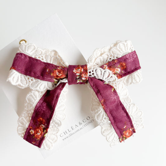 Rose Petal Lace Classic Bow