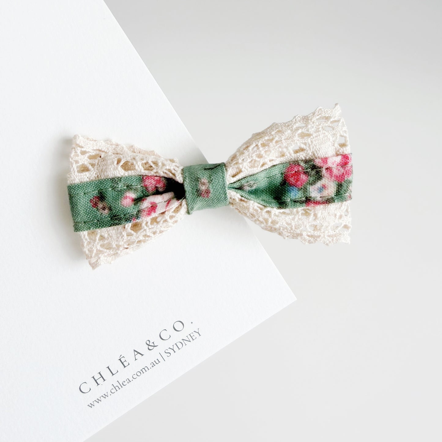 Teatime Floral Bows | Forest Green