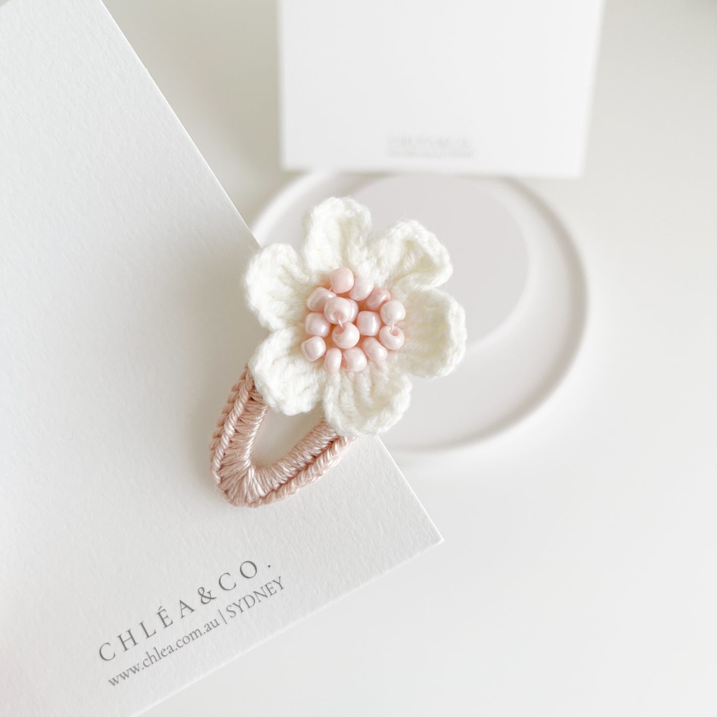 Blush Petal Crochet Clip