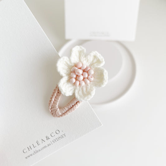 Blush Petal Crochet Clip