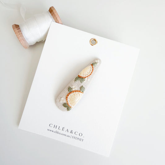 Citrus Blossom  | Embroidered Hair Clip