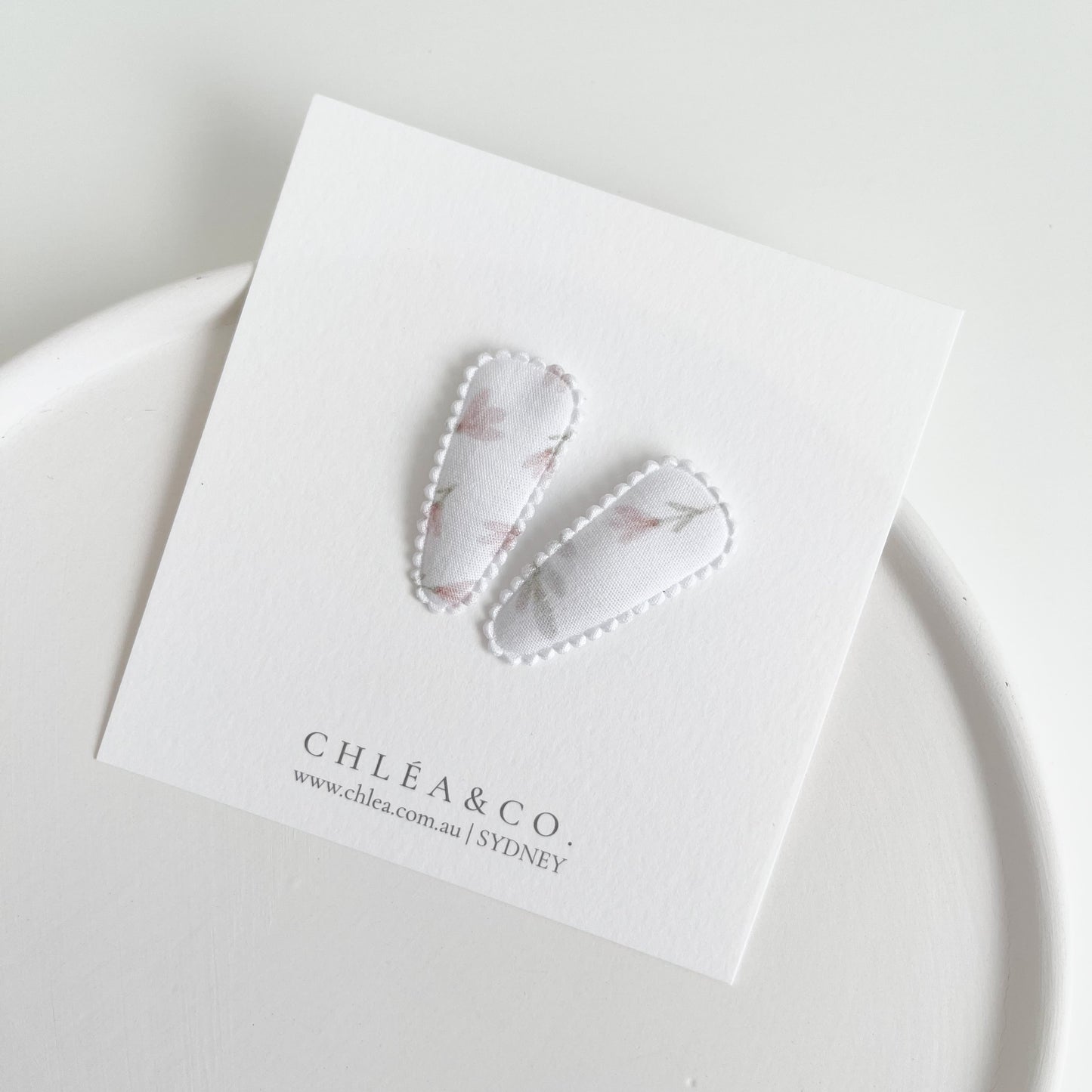 Petite Ivy Fabric Covered Snap Clip