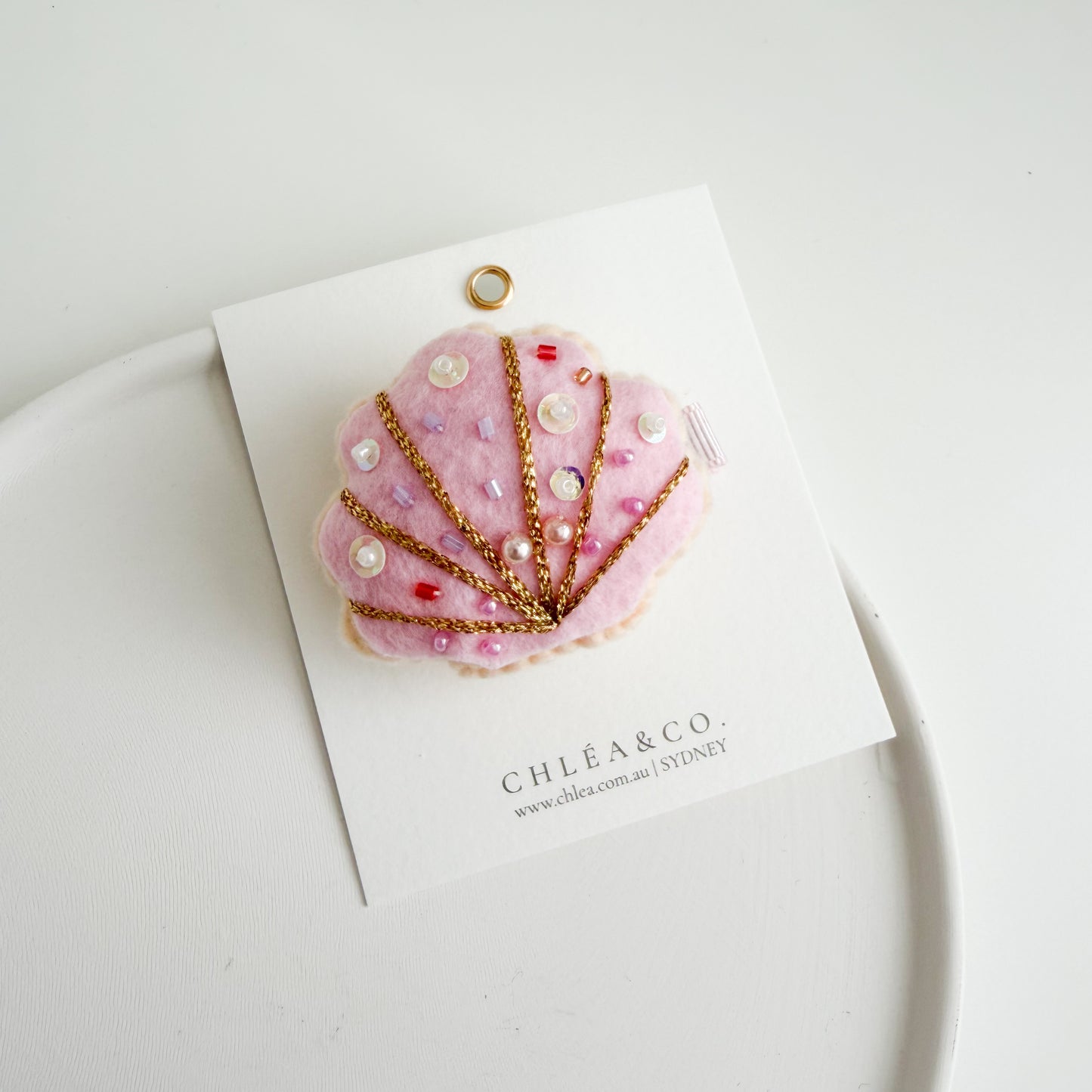 Seashell Felt Clip