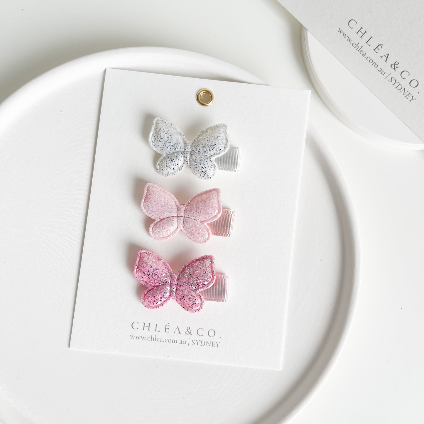 Set of 3 Petite Butterfly Hair Clips