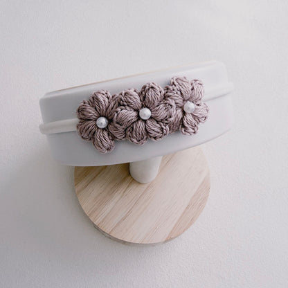 Pearl Floral Crochet Baby Headband