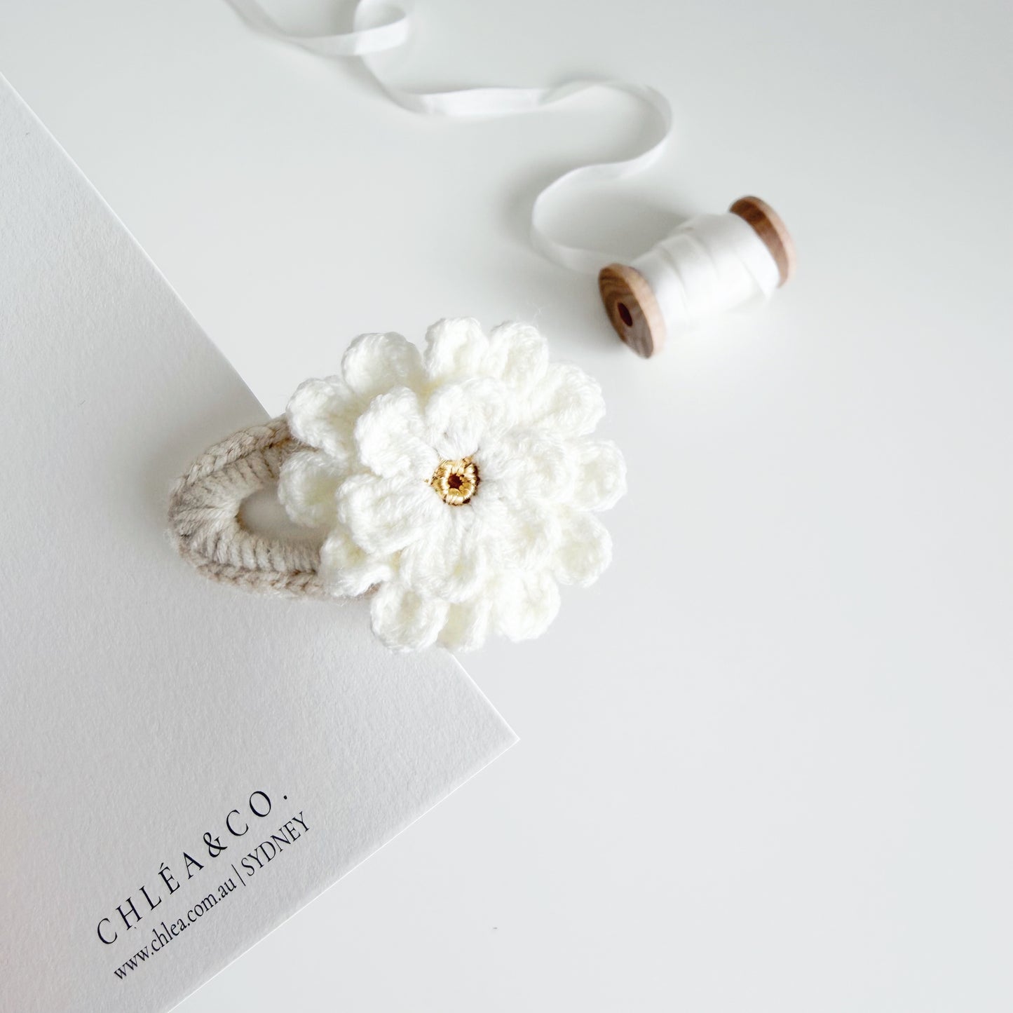 Dahlia Bloom Crochet Hair Clip