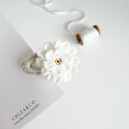 Dahlia Bloom Crochet Hair Clip