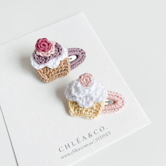 Mini Cupcake Crochet Clip