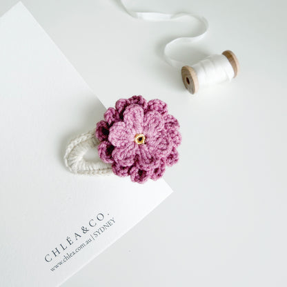 Dahlia Bloom Crochet Hair Clip