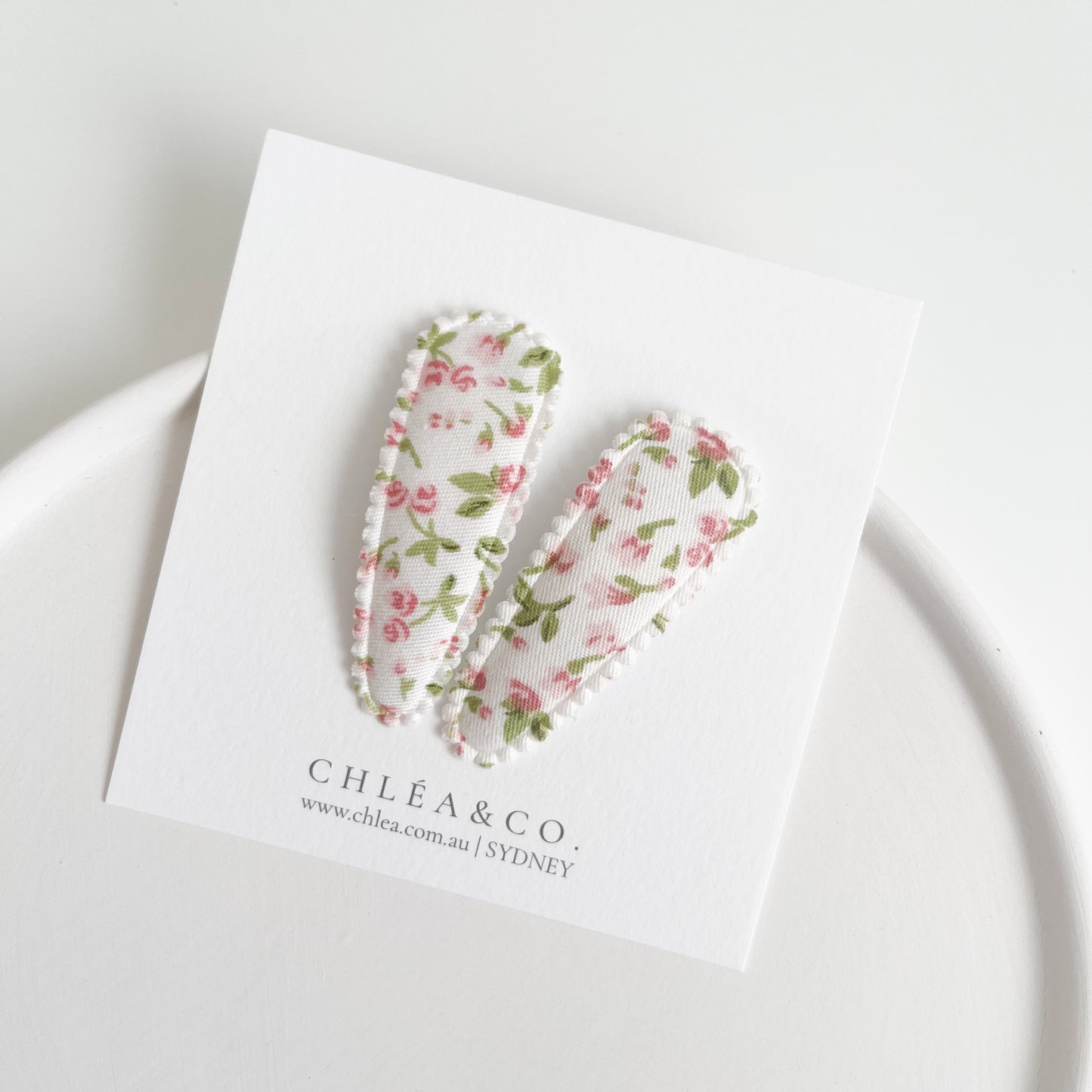 Amelia Fabric Covered Snap Clip