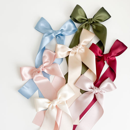 Signature Satin Long Tail Bow | Large