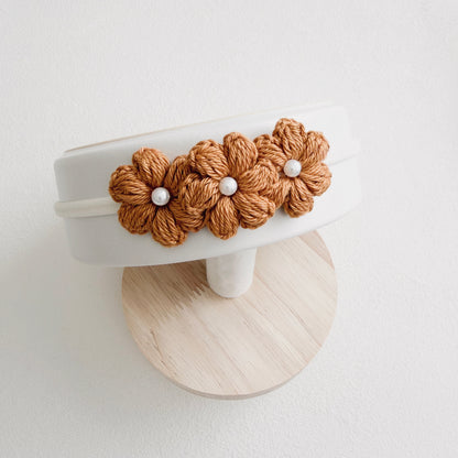 Pearl Floral Crochet Baby Headband