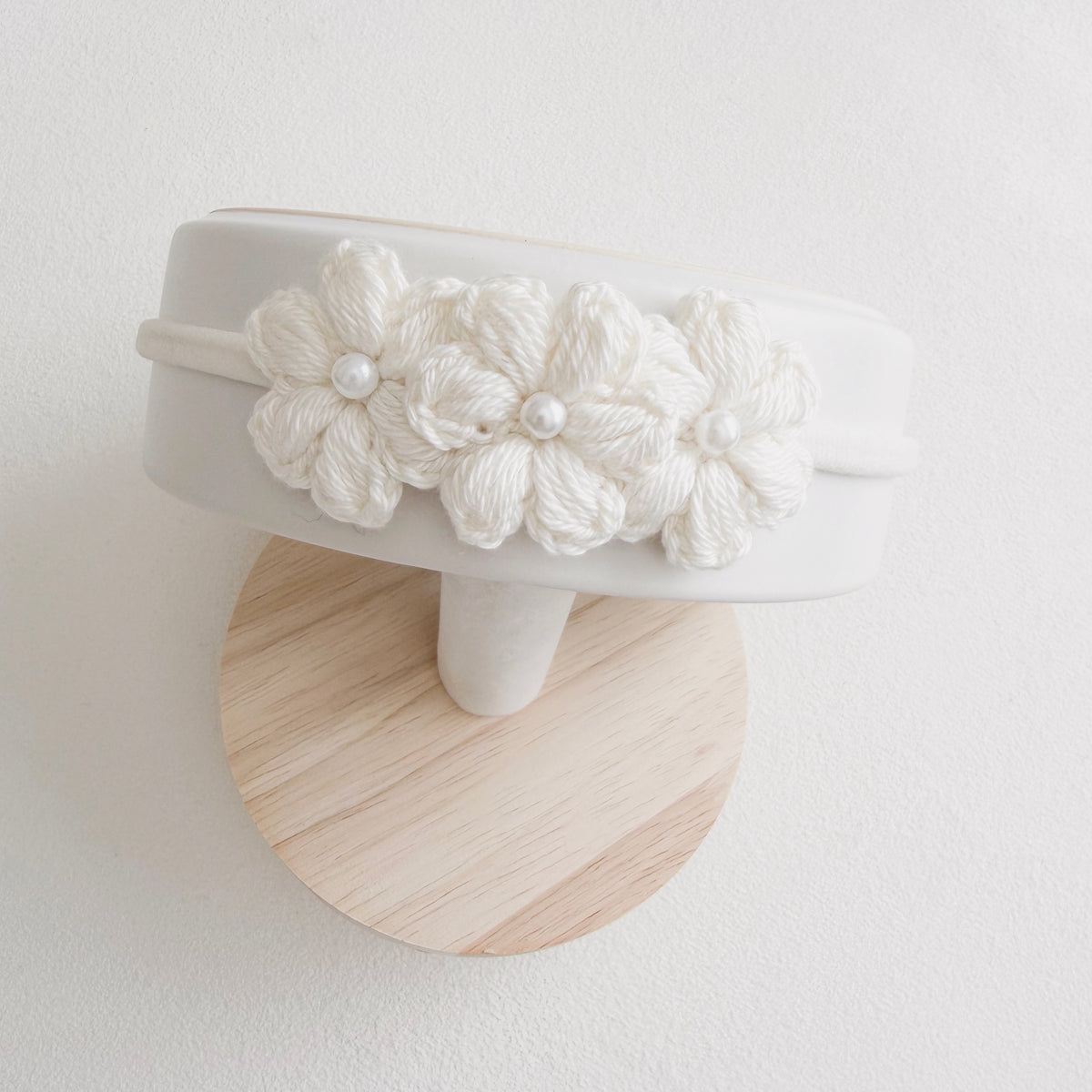 Pearl Floral Crochet Baby Headband